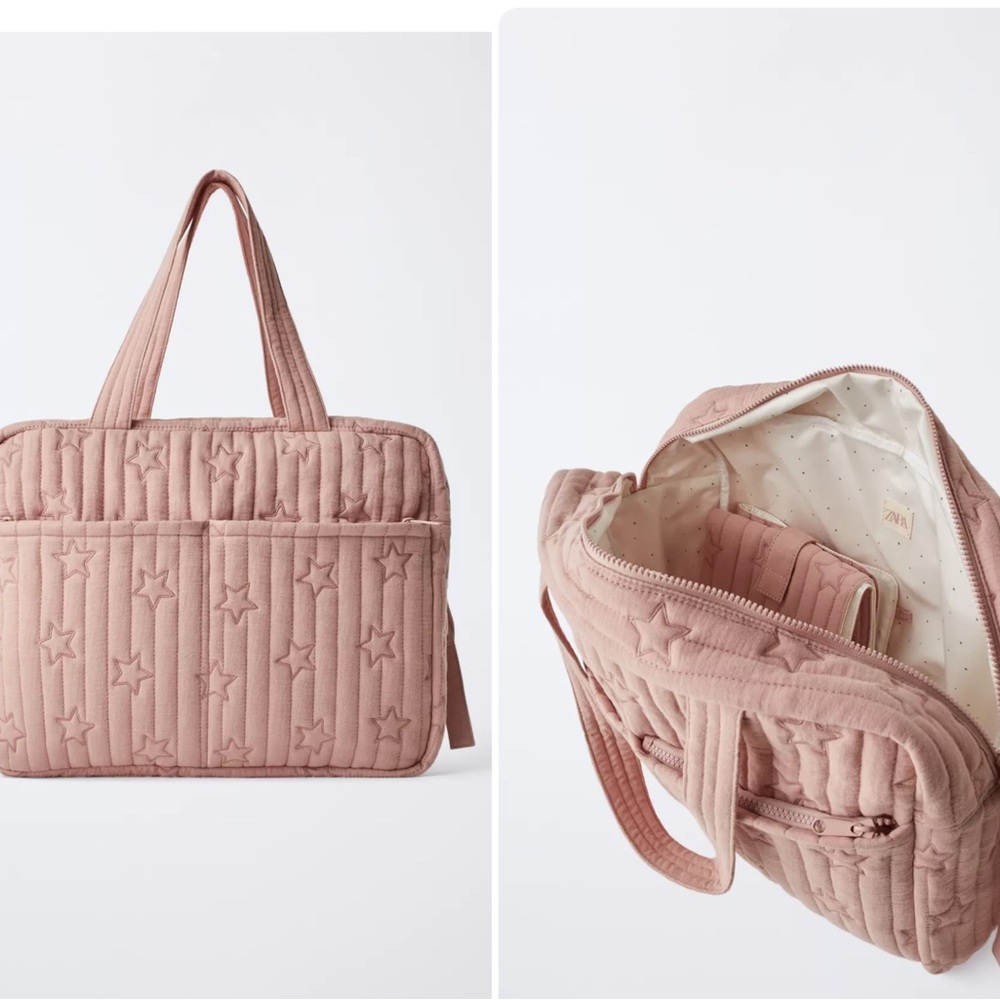 Zara Pink Quilted Baby Bag